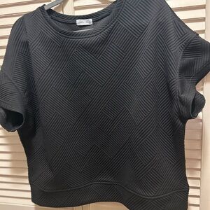 Chic Black Textured Women's Top